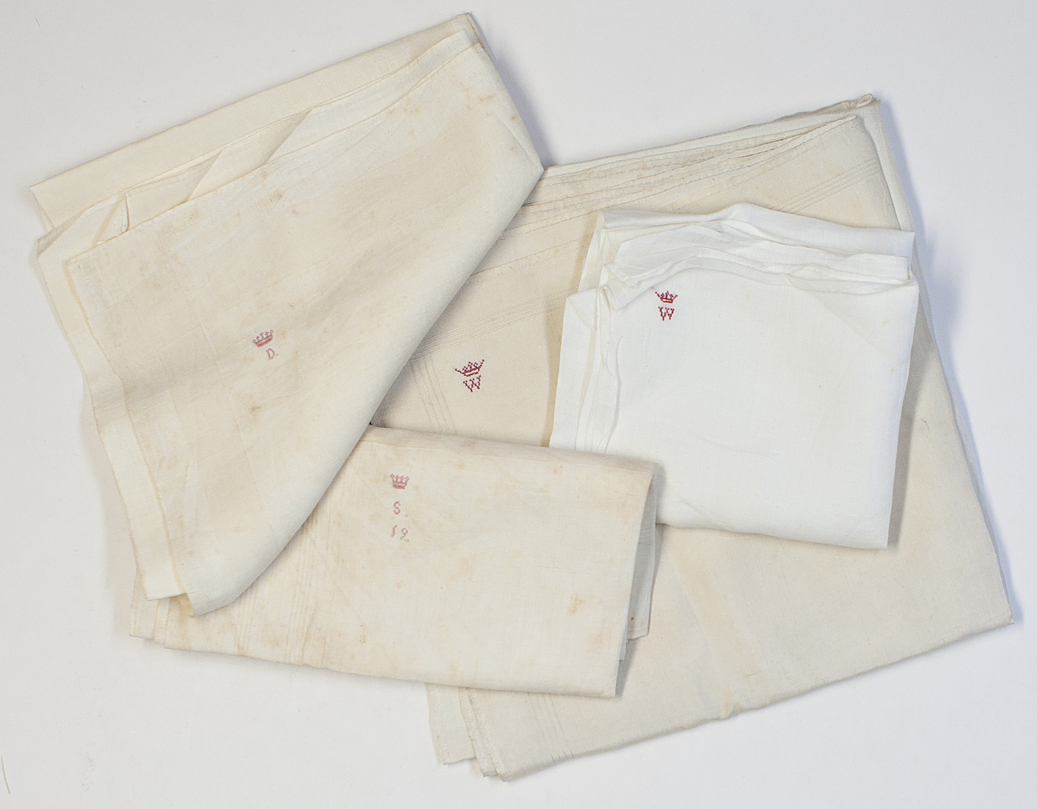 3 Cream Silk Napkins and 1 Cotton Handkerchief — Sophie Dupré Autographs