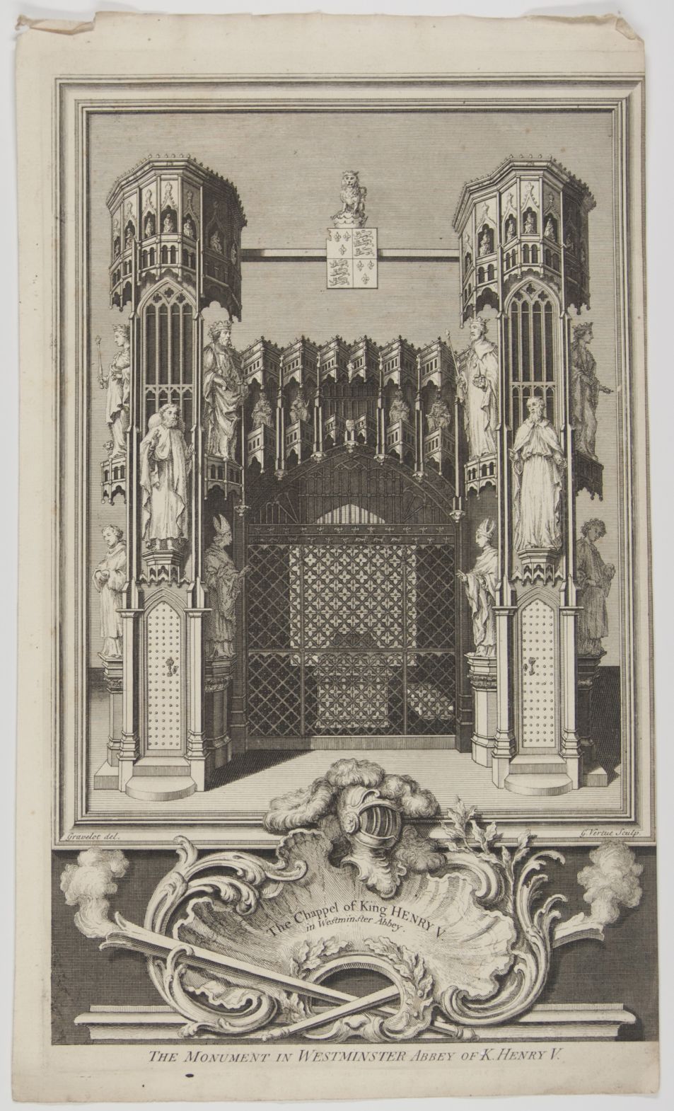 Fine Engraving of his Chapel in Westminster Abbey by George VERTUE — Sophie Dupré Autographs