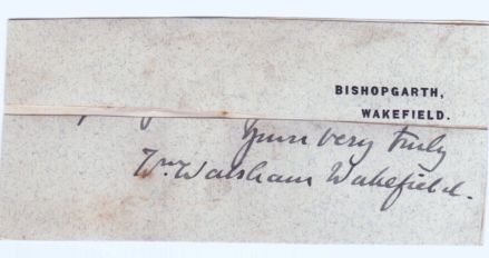 (William Walsham, 1823-1897, Suffragan Bishop of London, 1879, first Bishop of Wakefield, 1888, author of 'For All the Saints') — Sophie Dupré Autographs