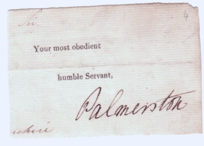 (Henry John Temple, 1784-1865, Foreign Secretary and Prime Minister, 3rd Viscount) — Sophie Dupré Autographs