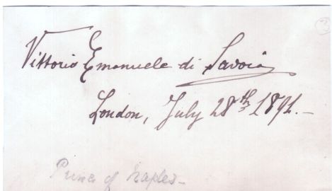 (1869-1947, King of Italy 1900-1946) — Sophie Dupré Autographs