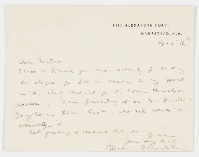 (Beatrice, 1864-1936, Novelist and Suffragist) — Sophie Dupré Autographs