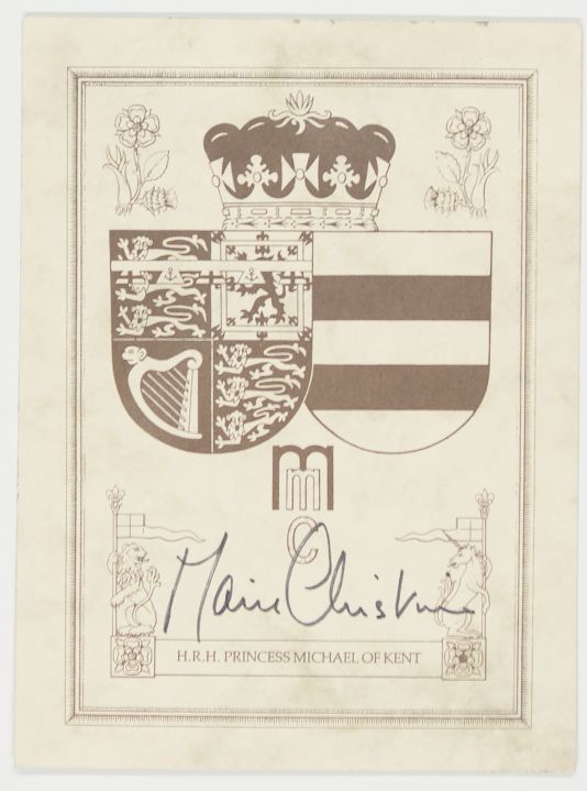 (Marie Christine, b. 1945, née von Reibnitz, wife, 1978, of Prince Michael of Kent, b. 1942) — Sophie Dupré Autographs