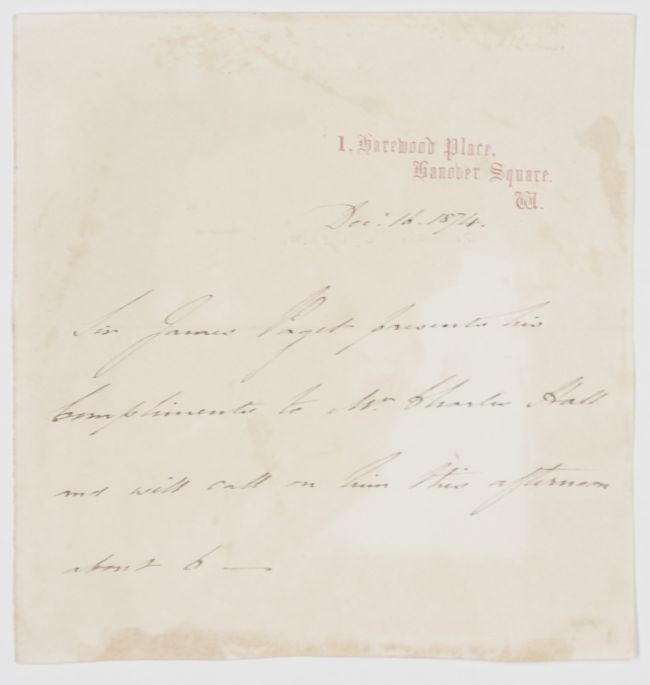 (Sir James, 1814-1899, Surgeon, Organiser of the modern Medical School at St. Bartholomew's Hospital) — Sophie Dupré Autographs