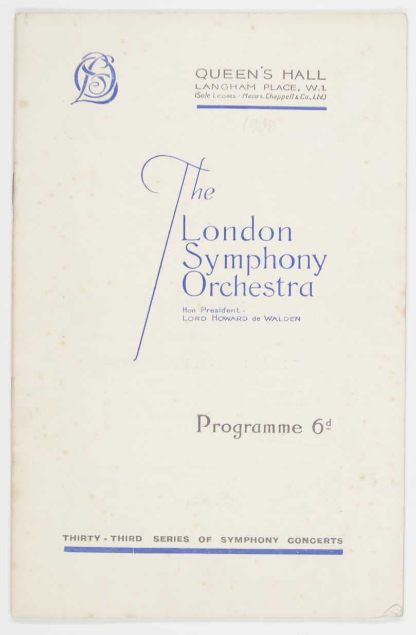 Programme for their 33rd Series of Symphony Concerts, 3rd concert, — Sophie Dupré Autographs