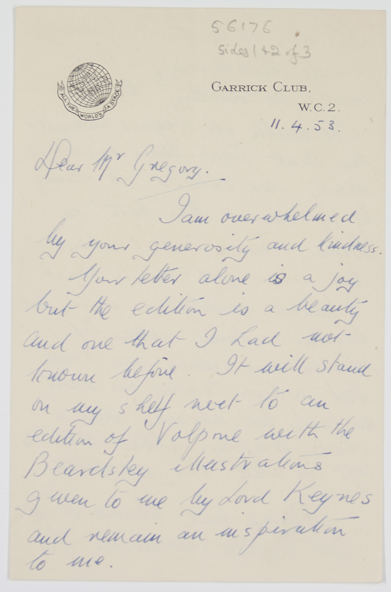 (Sir Donald, 1902-1968, Actor-Manager) — Sophie Dupré Autographs