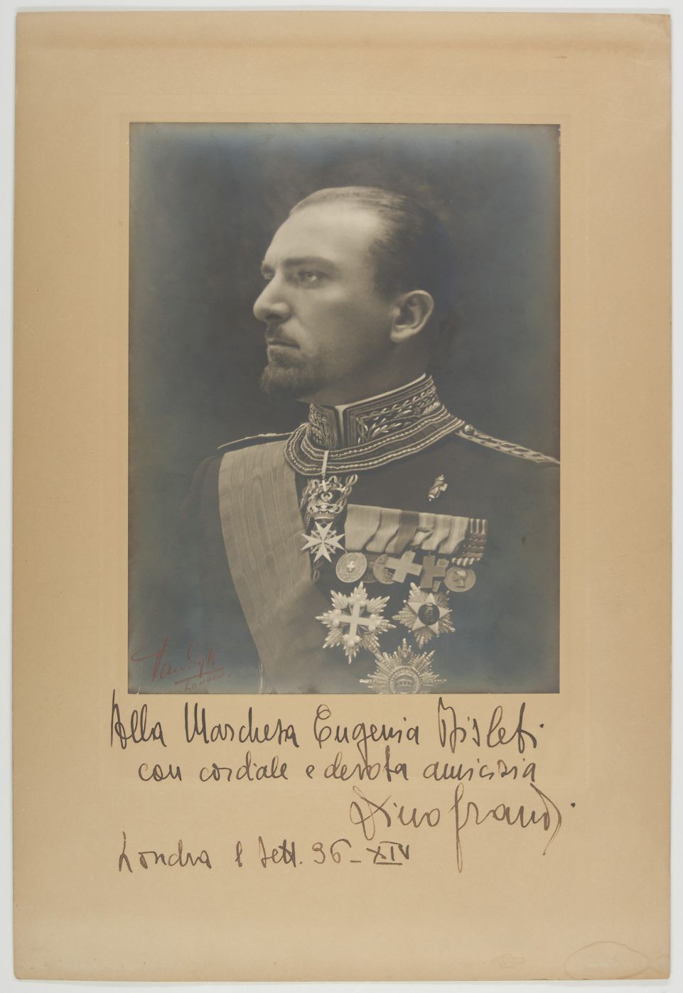 (Dino, 1895-1988, from 1937 Count Grandi, Italian Politician and Diplomat, Brought about Mussolini's Resignation) — Sophie Dupré Autographs