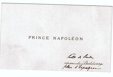 (Prince, 1822-1891, 'Plon-Plon', son of King Jérôme Napoléon of Westphalia and from 1879 head of the Imperial House) — Sophie Dupré Autographs