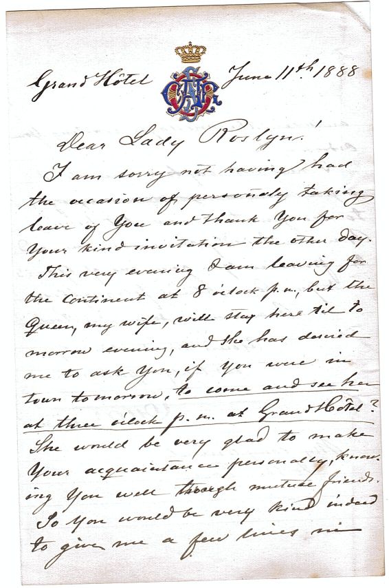 (1829-1907, from 1872 King of Sweden) — Sophie Dupré Autographs