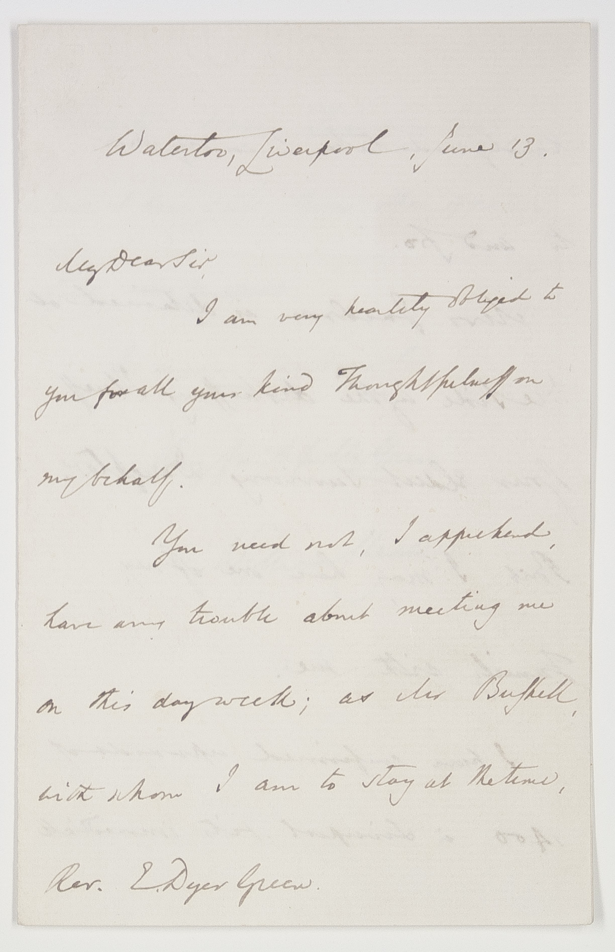 (William, 1796-1884, from 1865 Bishop of Chester) — Sophie Dupré Autographs