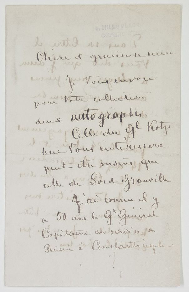 (Graf Paul Demetrius von, Berlin, 1801 - Reval, 1884, Baltic-German Officer in the Russian Service, Governor-General of Warsaw, 1874-1880) and BERG (A. de, Russian Consul-General in London) — Sophie Dupré Autographs