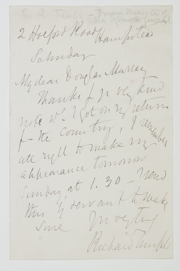 (Sir Richard, 1826-1902, Lieutenant-Governor of Bengal, 1874-1877, and of Bombay, 1877-1880, from 1876 1st Baronet) — Sophie Dupré Autographs