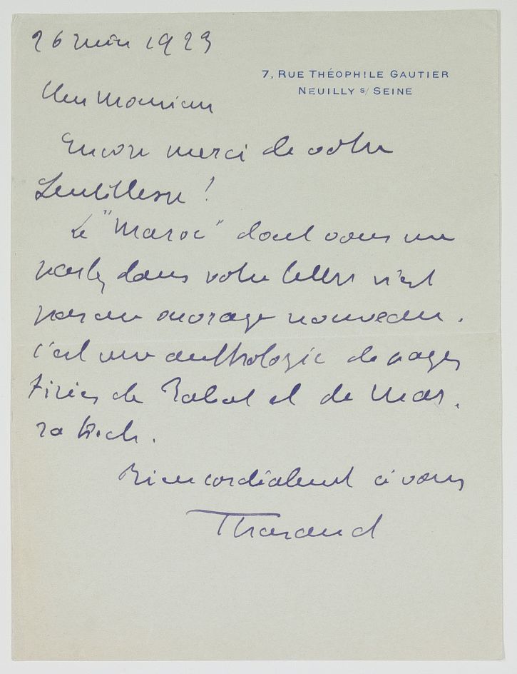 (Jean, 1877-1952, French Writer and Academician) — Sophie Dupré Autographs