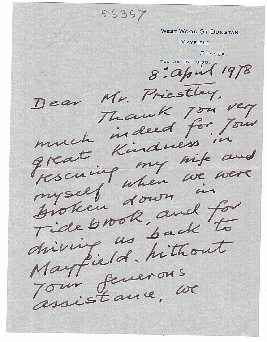 (Sir John Bagot, 1897-1986, Commander of the Arab Legion, 1939-1956) — Sophie Dupré Autographs