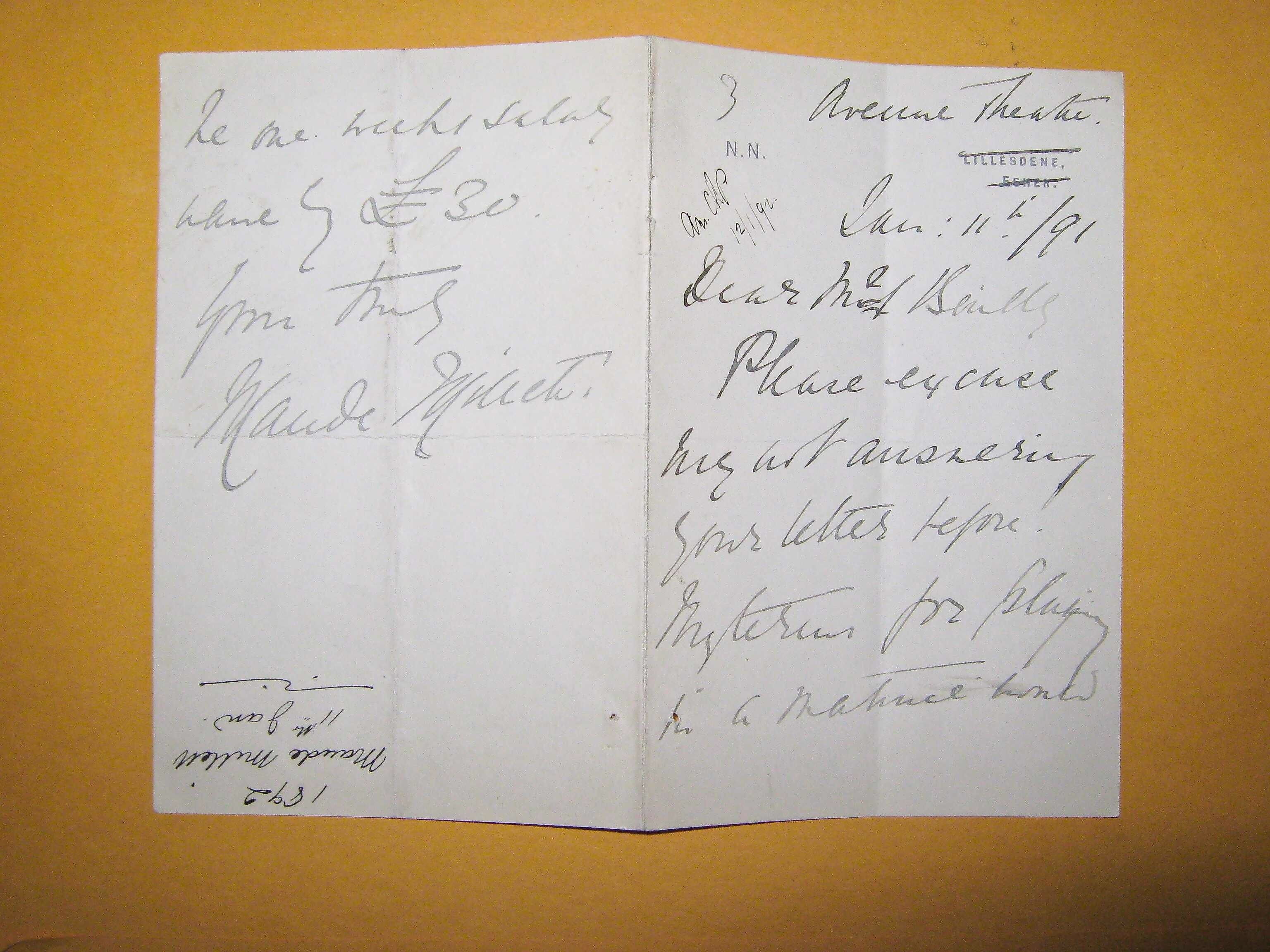 (Maude, 1867-1920, Actress) — Sophie Dupré Autographs