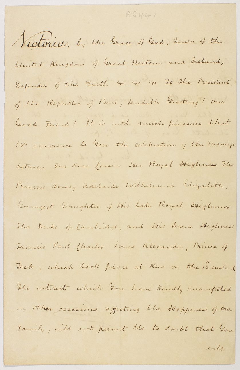 (1819-1901, Queen of Great Britain) — Sophie Dupré Autographs