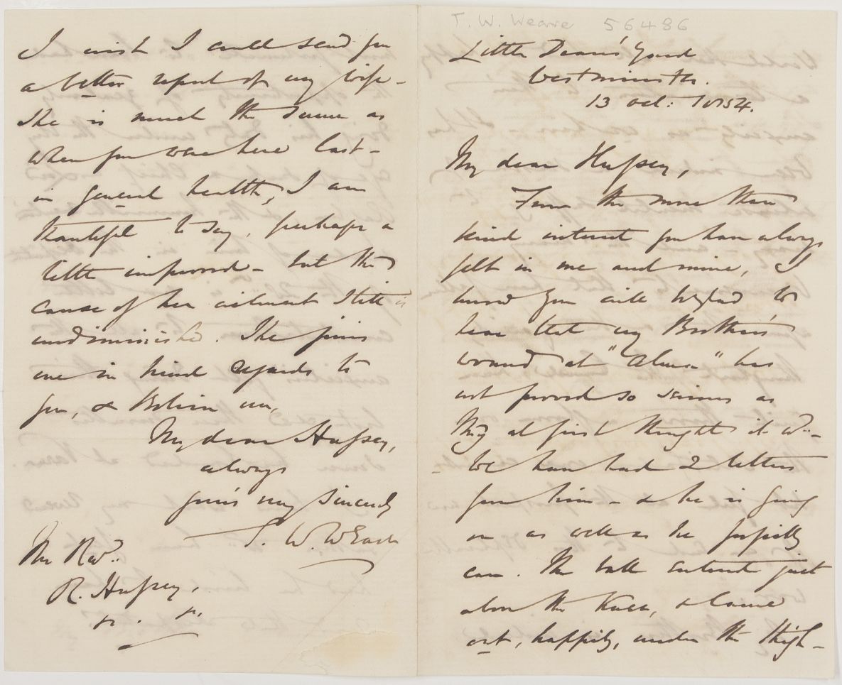 (Rev. Thomas William, 1813-1871, of Hampton House, Hereford, Second Master at Westminster School) — Sophie Dupré Autographs