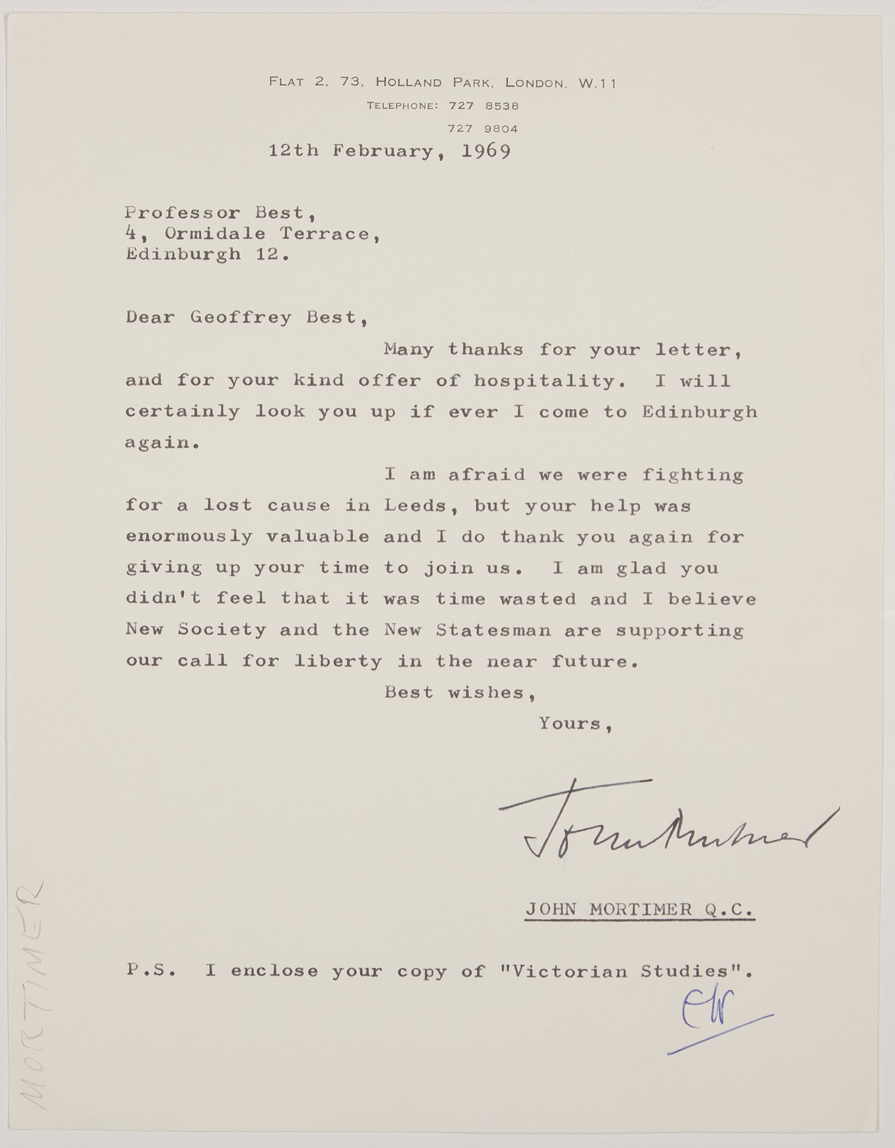 (Sir John, 1923-2009, Q.C., Barrister and Writer) — Sophie Dupré Autographs