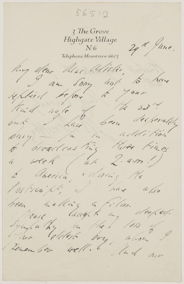 (John Boynton, 1894-1984, Dramatist, Novelist and Critic) — Sophie Dupré Autographs