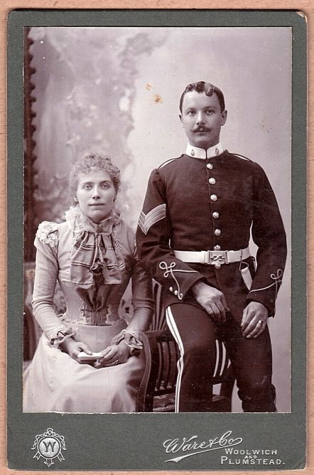 Attractive Studio Cabinet Photograph of a Soldier with his Wife, — Sophie Dupré Autographs