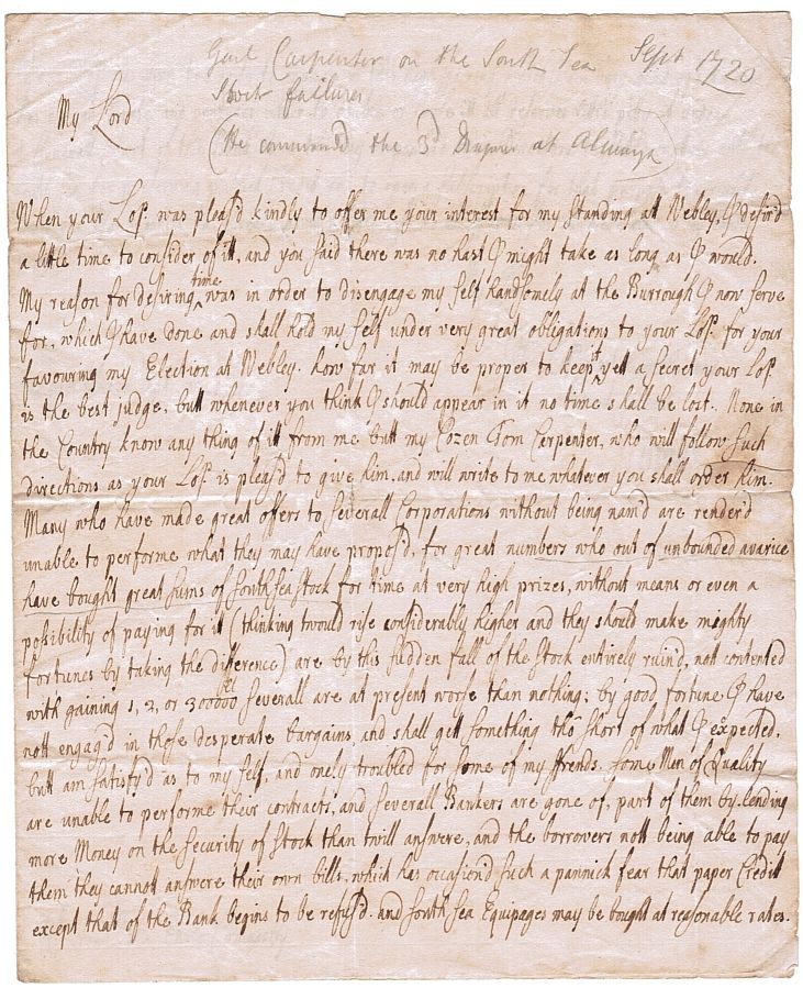 (George, 1657-1732, Lieutenant-General, Commander-in-Chief, Scotland, from 1719 Baron Carpenter in the Irish Peerage) — Sophie Dupré Autographs