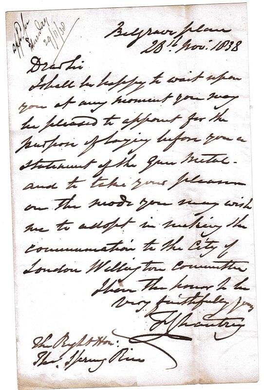 (Sir Francis Legatt, 1781-1841, Sculptor) — Sophie Dupré Autographs