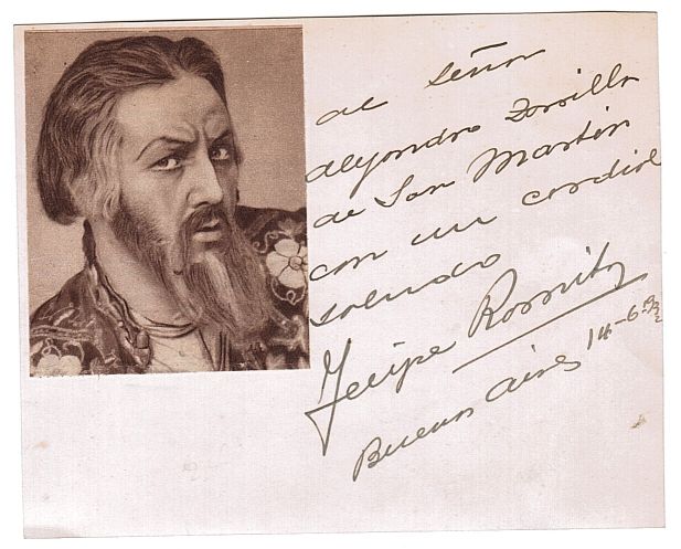 (Felipe, 1893-1962, Argentinian Bass-Baritone) — Sophie Dupré Autographs