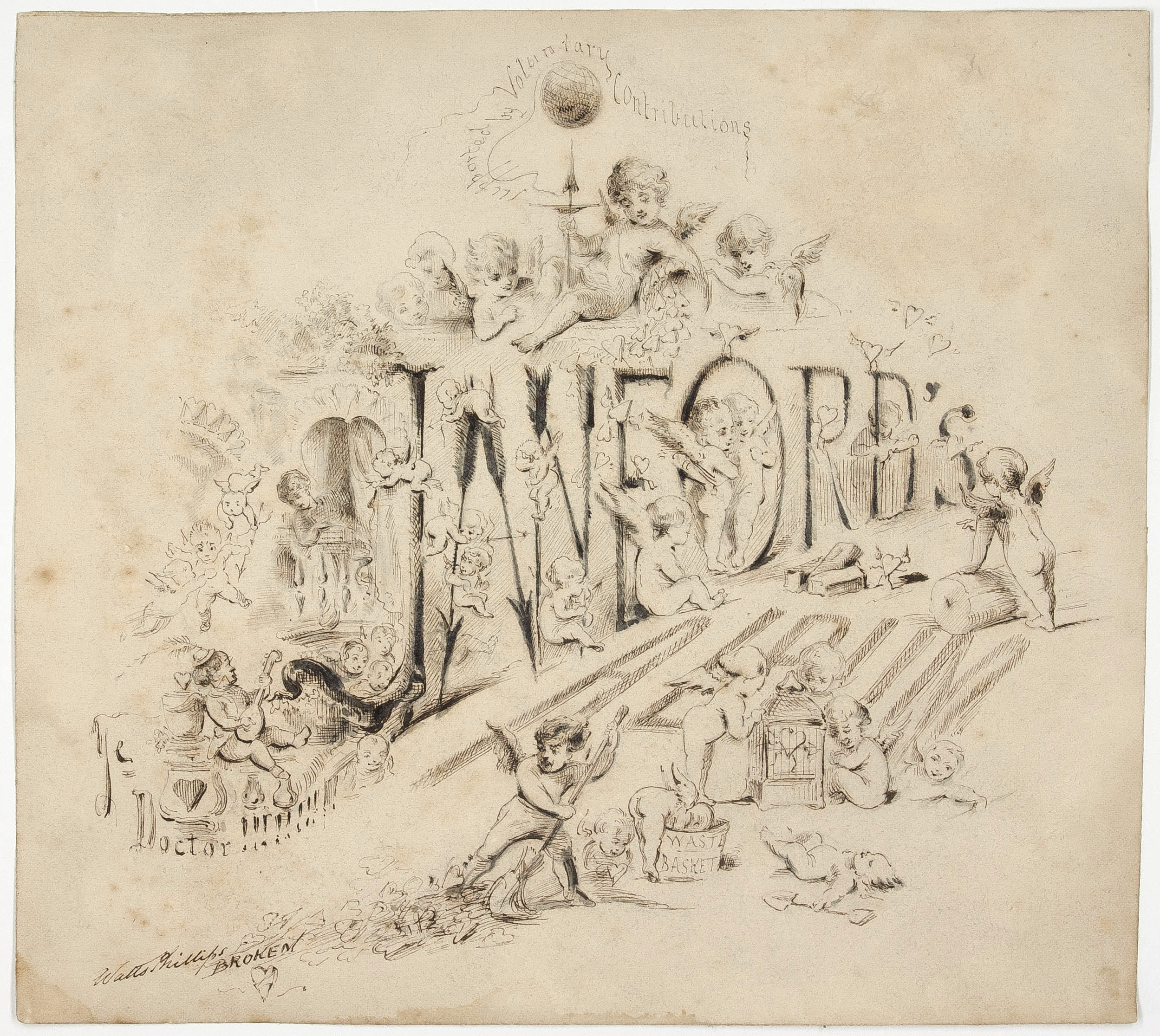 (Watts, 1825-1874, Illustrator, Playwright and Novelist, best known for his play 'The Dead Heart' which served as a model for Charles Dickens' A Tale of Two Cities.) — Sophie Dupré Autographs