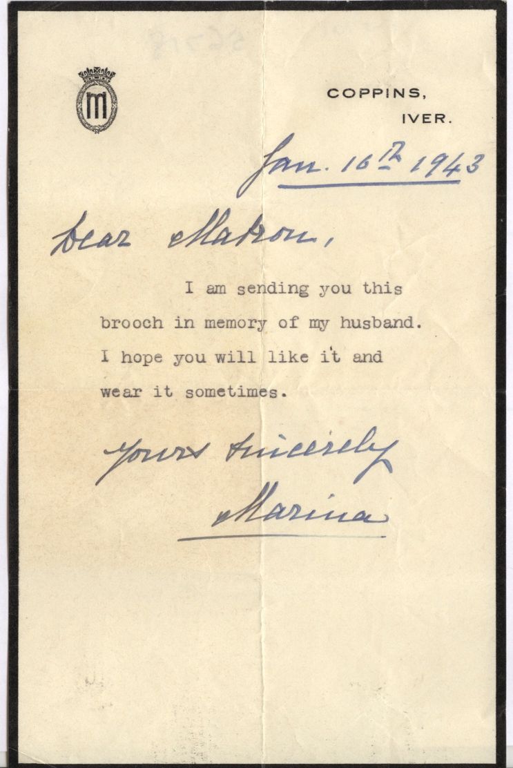 (Duchess of Kent, 1906-1968, Princess of Greece) — Sophie Dupré Autographs