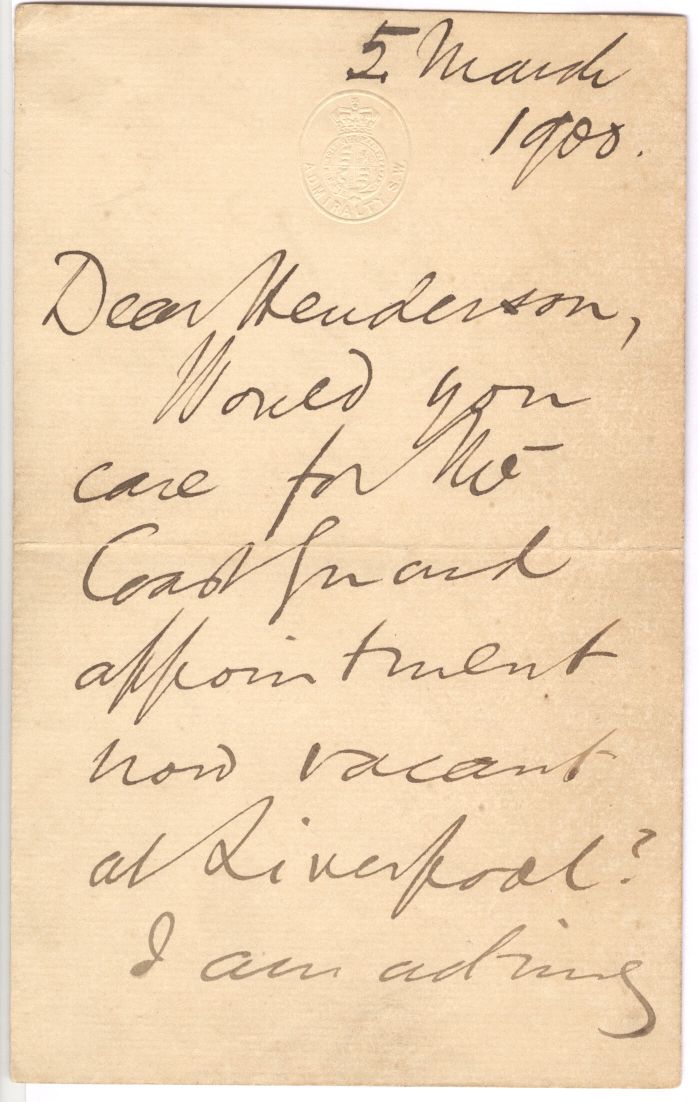 (Prince Louis, 1854-1921, 1st Marquess of Milford Haven, Admiral, assumed the surname Mountbatten in 1917) — Sophie Dupré Autographs