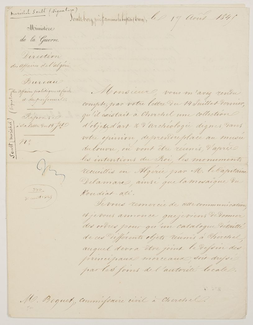 (Nicolas Jean de Dieu, 1769-1851, Napoleon I's Marshal, Duke of Dalmatia) — Sophie Dupré Autographs